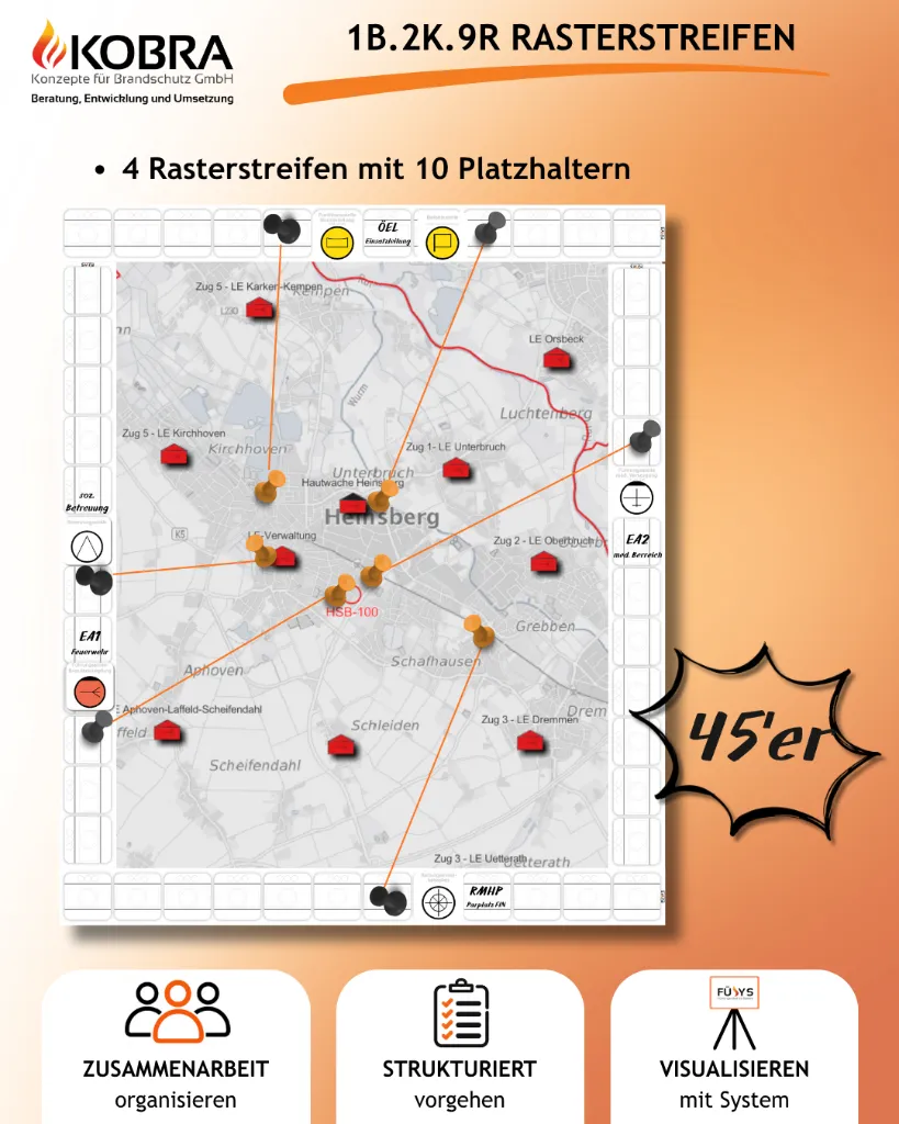 1B.2K.9R Rasterstreifen 45'er
