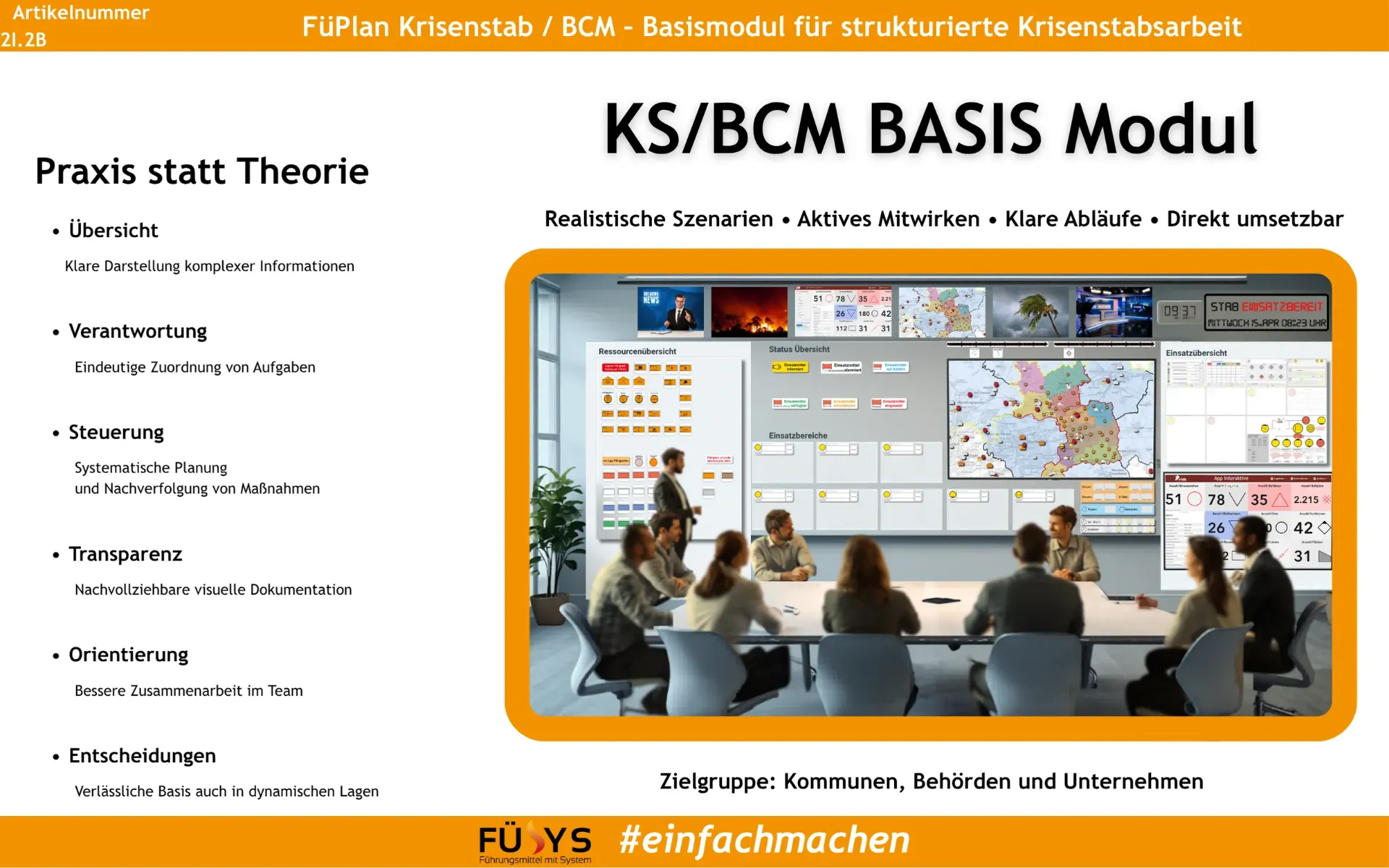 [2I.2B] FüPlan Krisenstab / BCM – Basismodul für strukturierte Krisenstabsarbeit