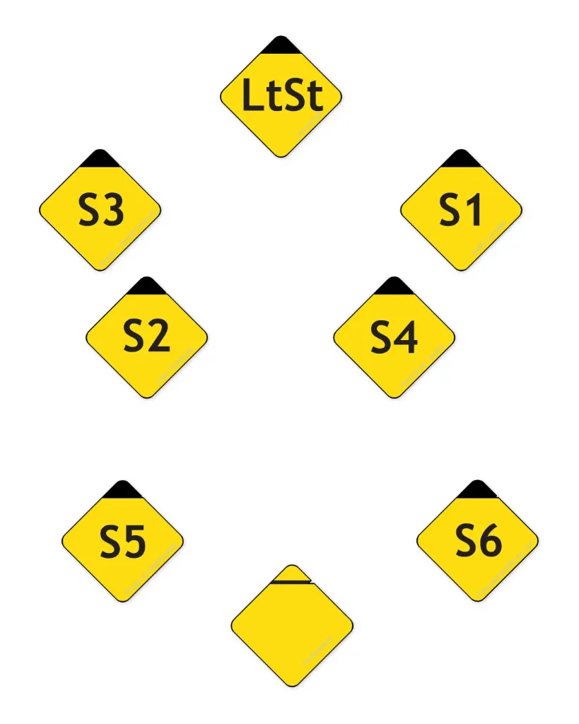 12 individuelle Stabsfunktionen –                                     ECO-Magnete 45 × 45 mm